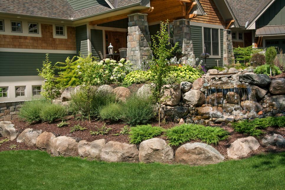 Front Yard Rock Garden With Stream, Waterfall and Bridge ...