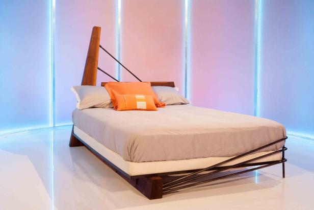 Designer Vivian Beer's and carpenter Matt Blashaw's bed as seen on Ellen's Design Challenge.