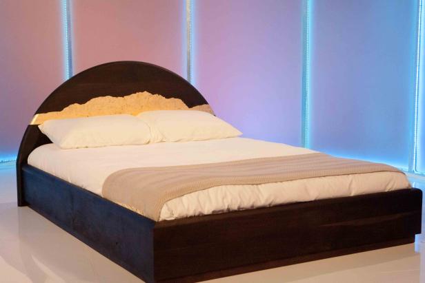 Designer Alexis Moran and carpenter Jeff Devlin's bed as seen on Ellen's Design Challenge.