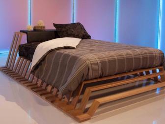 Designer Bradley Bowers' and carpenter Matt Muenster's Japanese-inspired bed as seen on Ellen's Design Challenge.