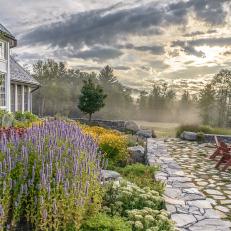 Bucolic Outdoor Space with Masonry and Stone Pavers