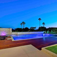 Modern Backyard with Lighted Pool
