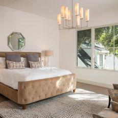 Neutral Contemporary Master Bedroom With Mirror