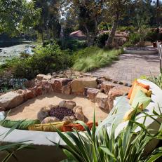 Spanish Mediterranean Backyard With Circle Lounge