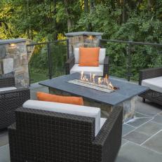 Fire Table is Centerpiece for this Outdoor Lounge Area