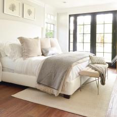 White Bedroom With French Doors