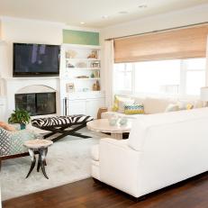 Neutral Living Room With White Couches