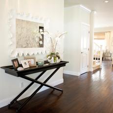 Entryway With Mirror and Tray Table