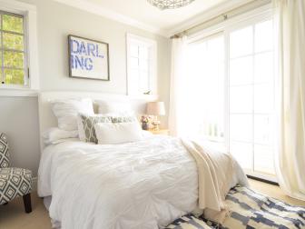 White Bedroom With French Doors