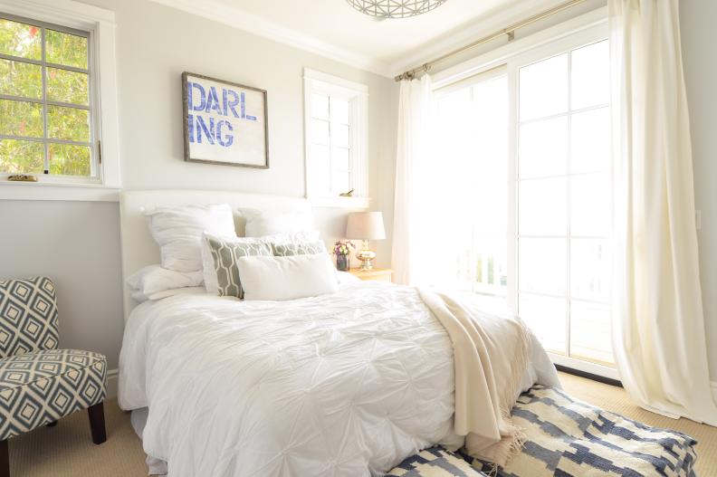 White Bedroom With French Doors