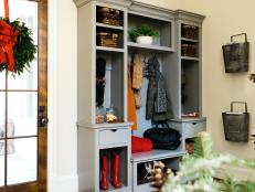 Just in time for the holidays, this custom mudroom designed by Harrison Design and decorated by Brian Patrick Flynn offers a busy family plenty of storage space for winter gear.
