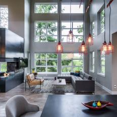 Floor-to-Ceiling Windows in Contemporary Great Room