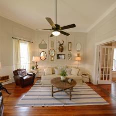 Comfortable Living Room has Serene Neutral Color Palette