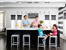 Vern Yip and Family in Remodeled Atlanta Kitchen