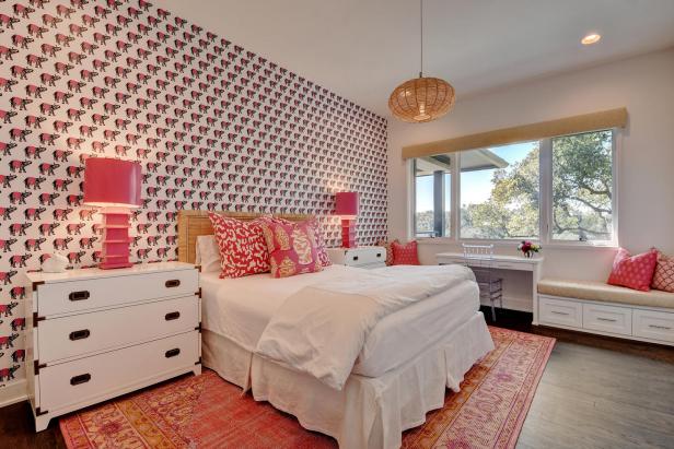 Pink and White Bedroom