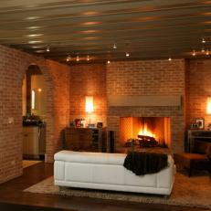 Den With Exposed Brick Walls