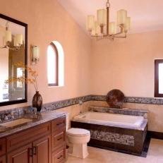 Traditional Guest Bath with Mosaic Tile