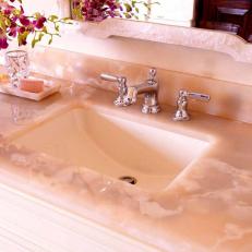 Marble Vanity with Rectangular Sink