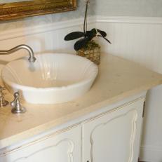 French Country Vanity With Decorative Sink