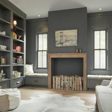 Modern Study with Rustic Elements