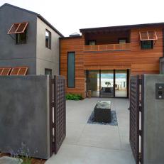 Modern, Gray and Brown Home with Courtyard