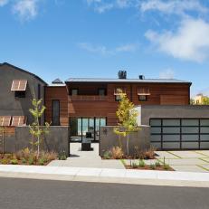 Gray and Brown Exterior on Modern Home