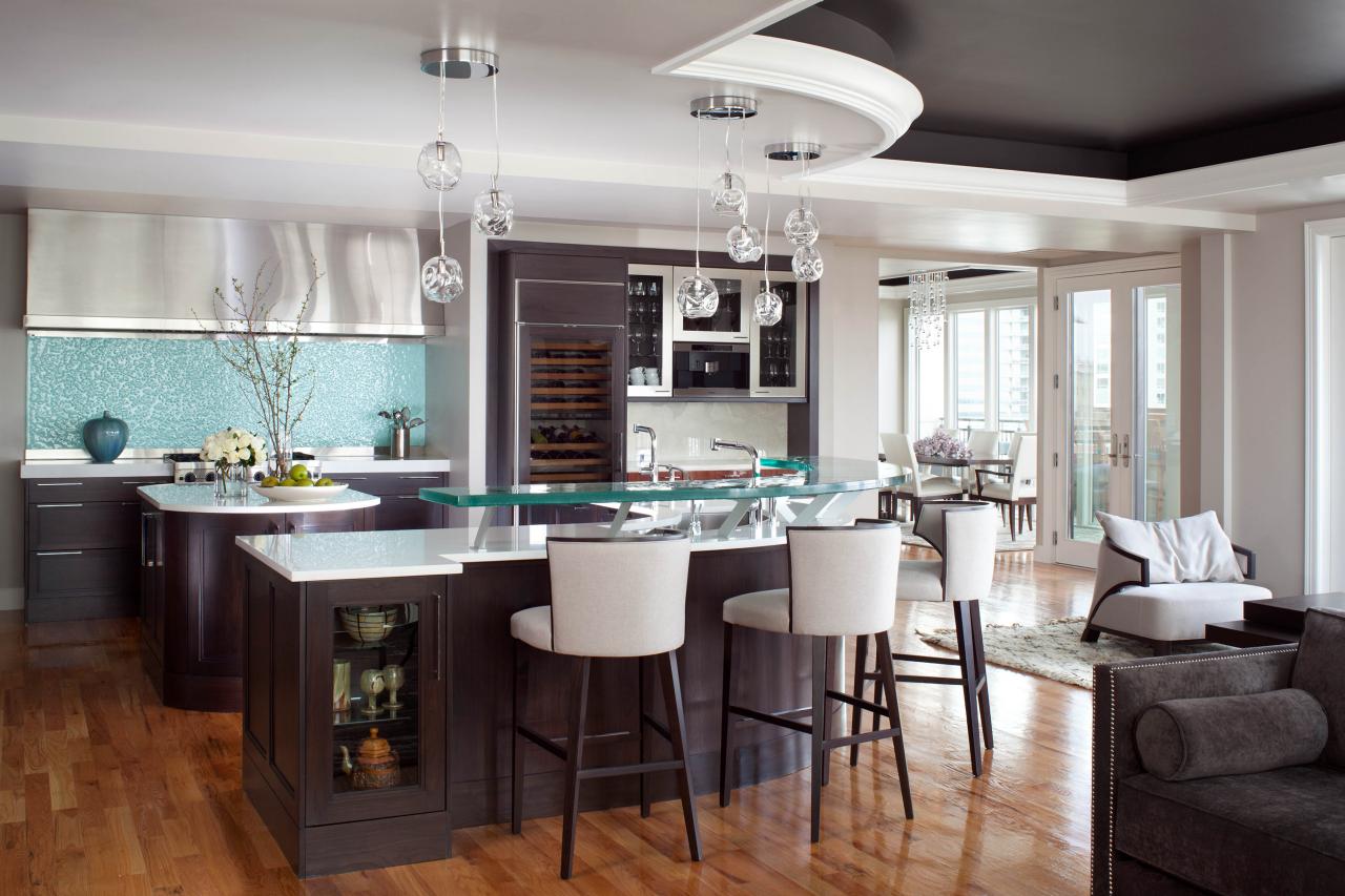 kitchen island with bar stools