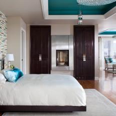 Transitional Master Bedroom with Painted Ceiling