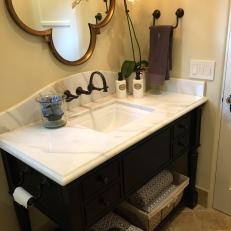 White Marble Bathroom Vanity Countertop