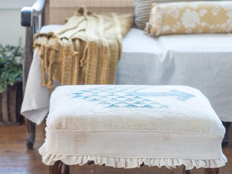 How to Slipcover an Ottoman
