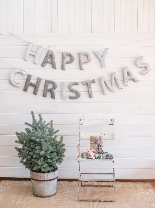 Issue a Christmas greeting to all who enter your home with this unique upholstered letter banner. Also great for birthdays, New Years and any other occasion worth celebrating.