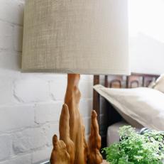 Decorative Lamp With Organic Sculptural Wood Design