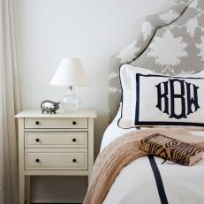 Chic Master Bedroom With Upholstered Headboard
