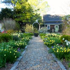 A Gravel Pathway through a Cottage Garden