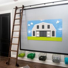  Barn Home in the Country: Custom Lego Wall in Boy's Room