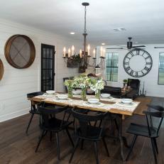 Barn Home in the Country: Upstairs Dining Room with Rustic Decor