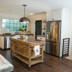 Barn Home in the Country: Kitchen with Stainless Steel Appliances and Accents 