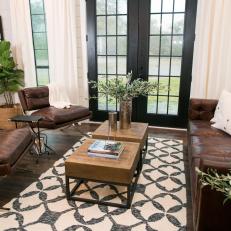 Barn Home in the Country: French Doors in Living Space