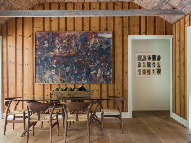 Modern Wood Panel Dining Room