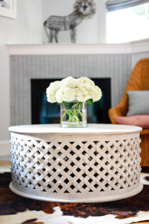 White Hand-Carved Wooden Polynesian Coffee Table | HGTV