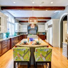 Traditional Kitchen With Exposed Beams