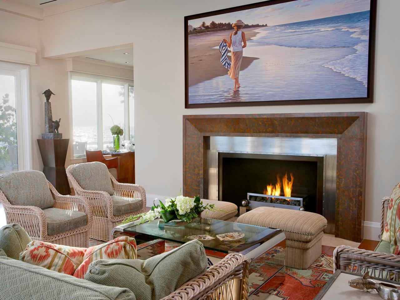 Neutral Living  Room  With Big  TV  HGTV