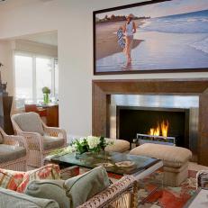 Neutral Living Room With Big TV