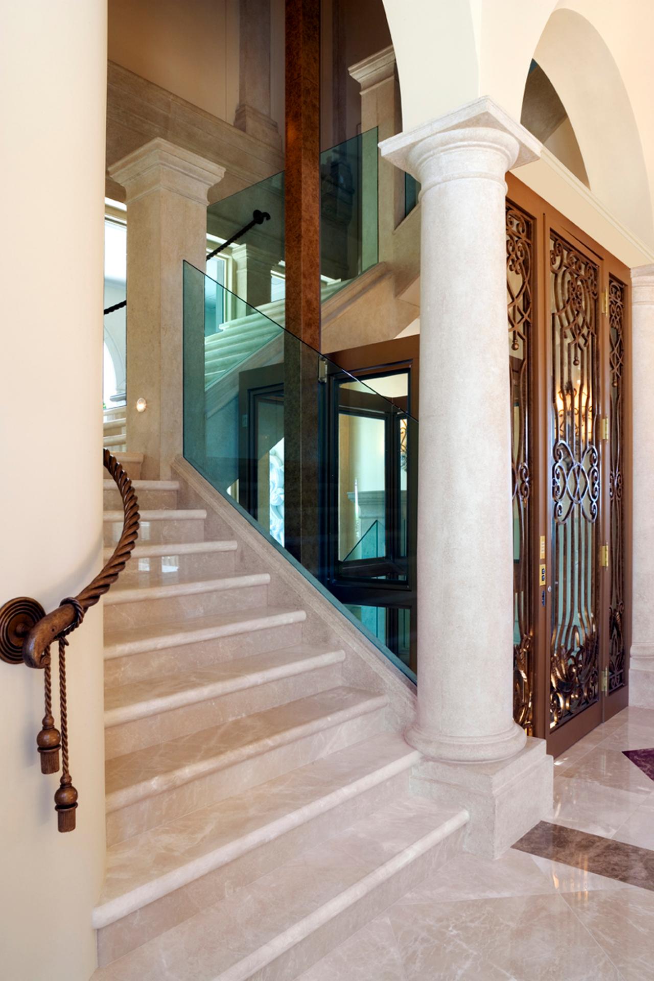 Stairs With Blue Glass Railing HGTV