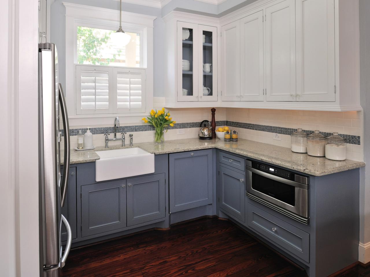 Small Kitchen With Two Toned Cabinets Hgtv