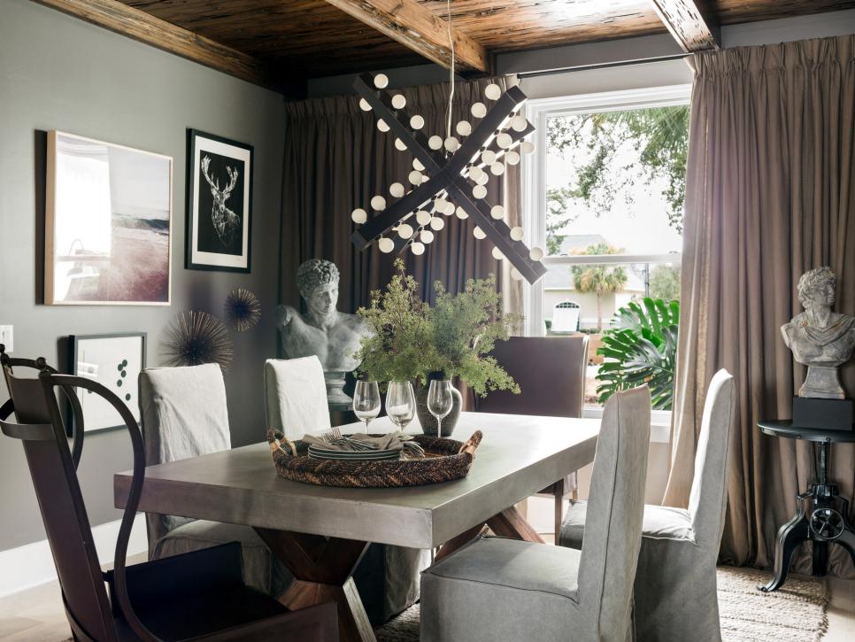 HGTV Dream Home 2017: Transitional Dining Room With Modern Chandelier