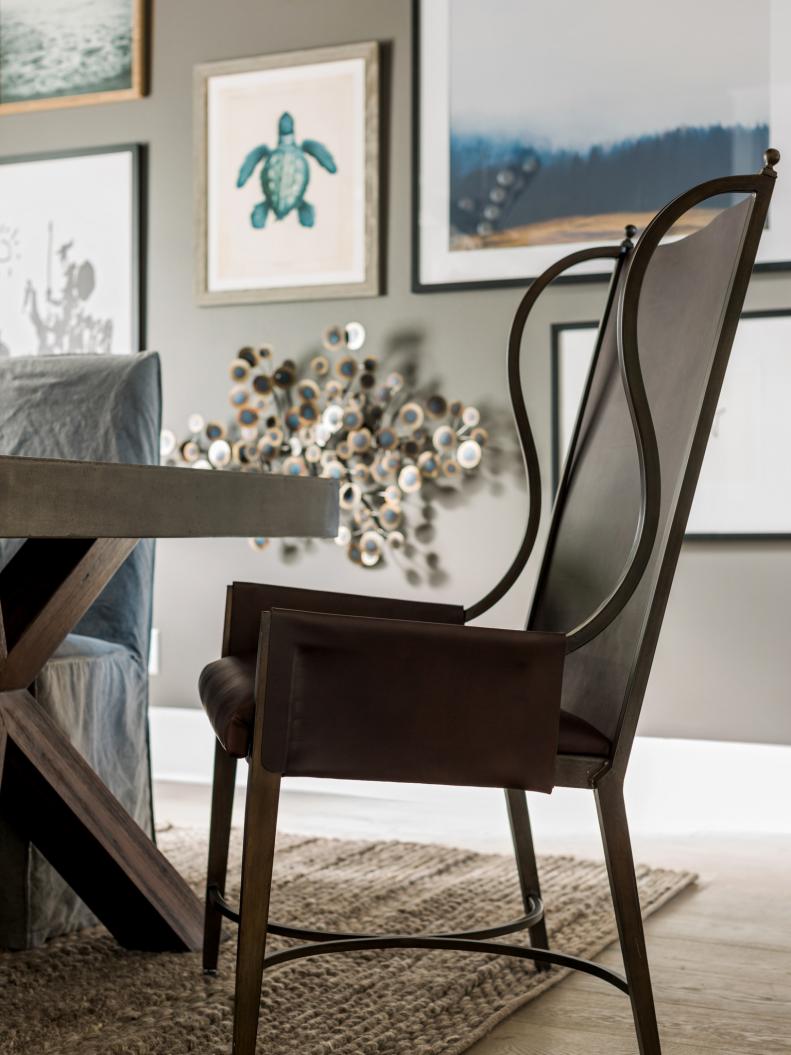 HGTV Dream Home 2017: Iron-and-Leather Dining Table Chair
