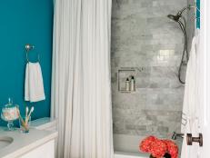 HGTV Dream Home 2017: Blue Transitional-Style Bathroom With Tub/Shower