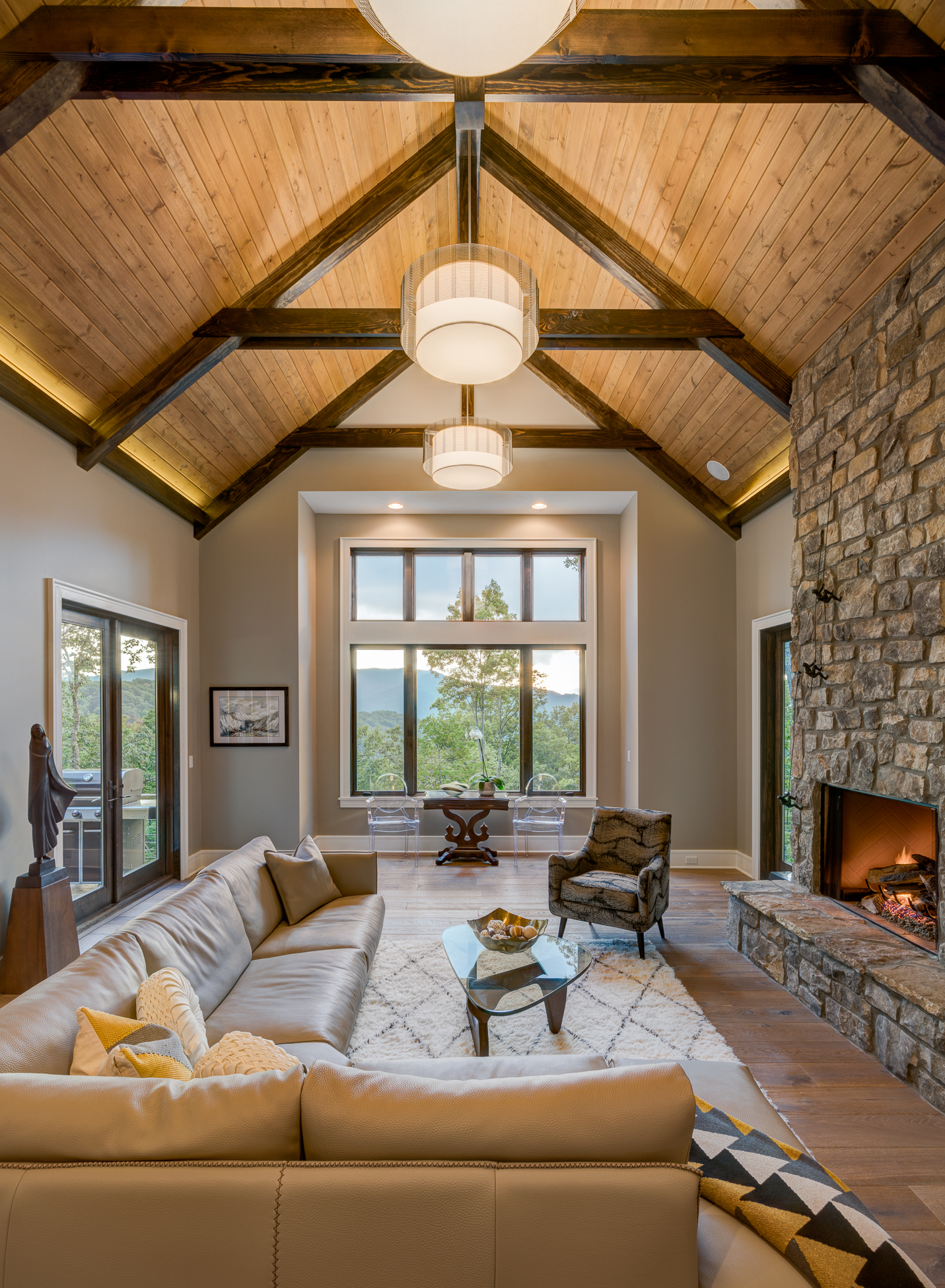 galleried living room