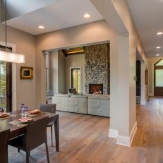 Open Plan Dining Area With Wood Floors